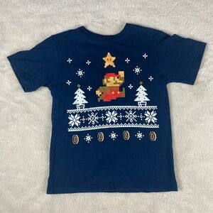 Super Mario Bros Christmas Holiday T-Shirt Size Youth Medium (7/8)